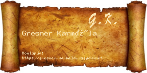 Gresner Karméla névjegykártya